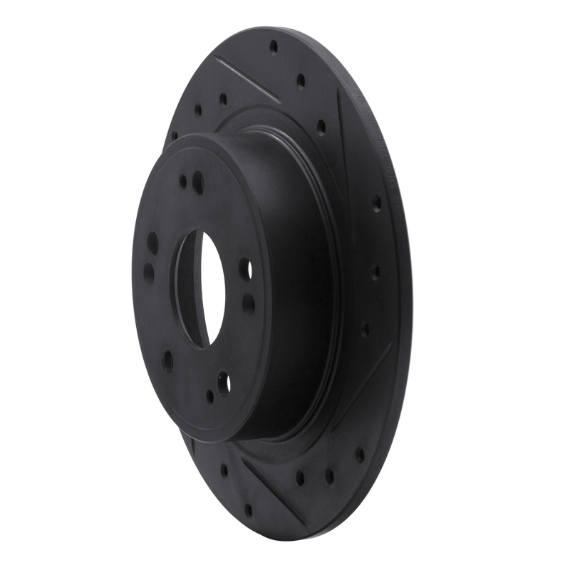 Acura TSX Brake Rotor (1) - Rear Right - R1 Concepts - Drilled & Slotted - Black - `05-`22